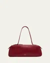 Khaite Mini Smooth Leather Shoulder Handbag In Oxblood