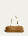 Khaite Simona Zip Suede Shoulder Bag In Brown