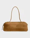 Khaite Simona Zip Suede Shoulder Bag In Brown