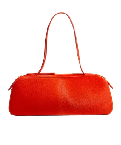 Khaite Simona Zipped Shoulder Bag In Red