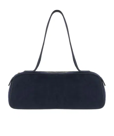 Khaite Simona Zippered Shoulder Bag In Dark Blue