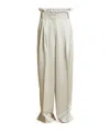 Khaite Simone Tailored Wide-leg Trousers In White
