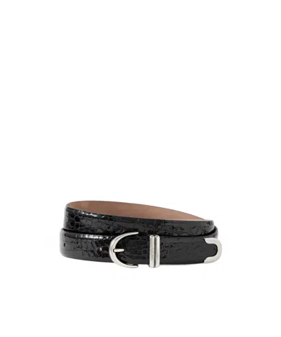 Khaite Simple And Narrow Belt In Black
