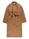 Khaite Belted Wrap Single-breasted Coat In Brown
