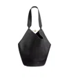 Khaite Small Lotus Leather Top Handle Bag In Black