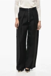 Khaite Single-pleated Palazzo Pants With Front Zip In Black
