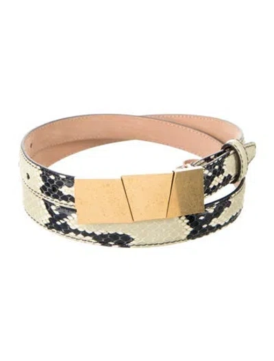 Pre-owned Khaite Skinny Embossed Leather Belt In Multi