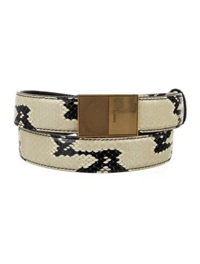Pre-owned Khaite Skinny Embossed Leather Belt In Multicolor