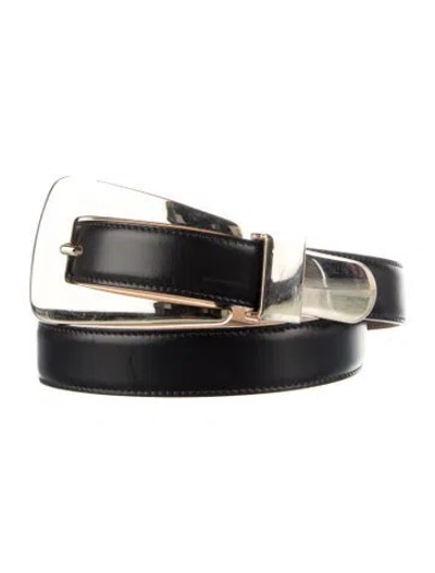 Pre-owned Khaite Skinny Leather Belt In Black