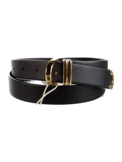 Pre-owned Khaite Skinny Leather Belt In Black