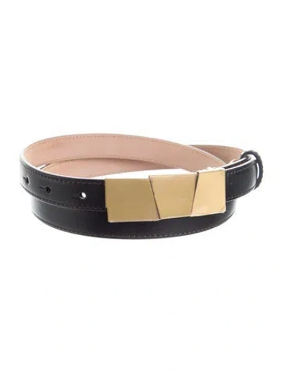 Pre-owned Khaite Skinny Leather Belt In Black