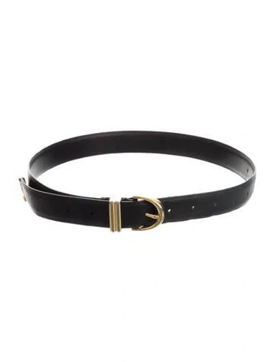 Pre-owned Khaite Skinny Leather Belt In Black