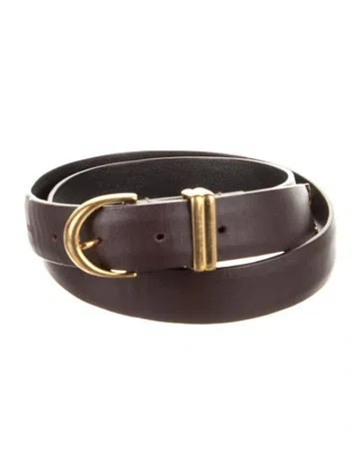 Pre-owned Khaite Skinny Leather Belt In Black