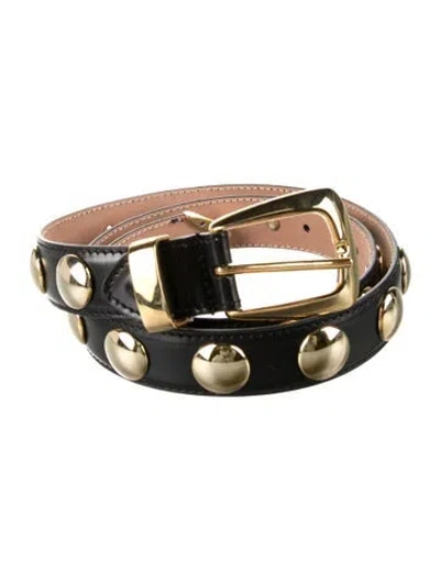 Pre-owned Khaite Skinny Leather Belt In Black