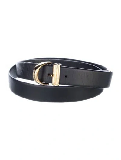 Pre-owned Khaite Skinny Leather Belt In Black