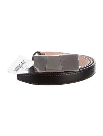 Pre-owned Khaite Skinny Leather Belt In Black