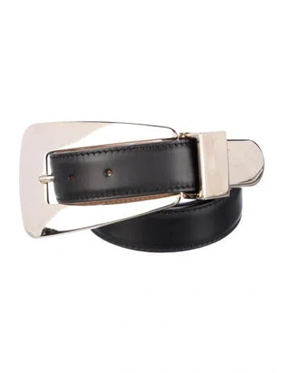 Pre-owned Khaite Skinny Leather Belt In Black