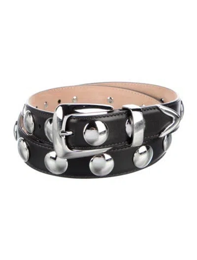 Pre-owned Khaite Skinny Leather Belt In Black