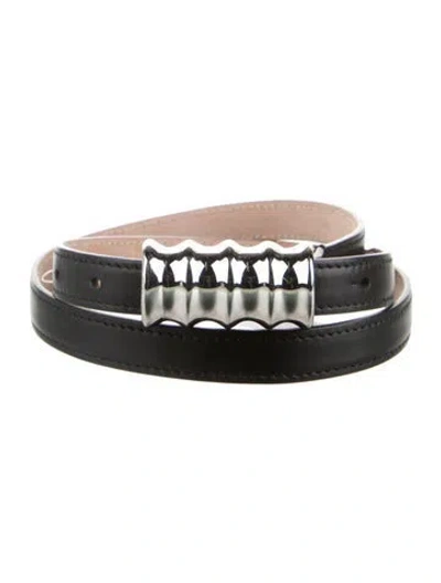 Pre-owned Khaite Skinny Leather Belt In Black