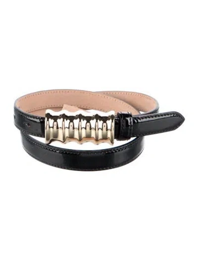 Pre-owned Khaite Skinny Leather Belt In Black