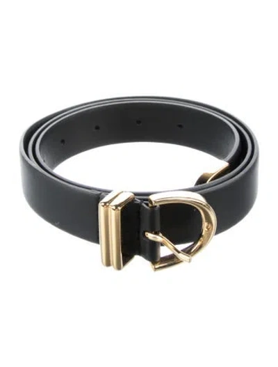 Pre-owned Khaite Skinny Leather Belt In Black