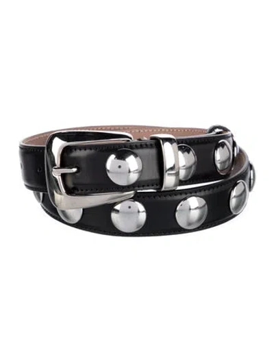 Pre-owned Khaite Skinny Leather Belt In Black