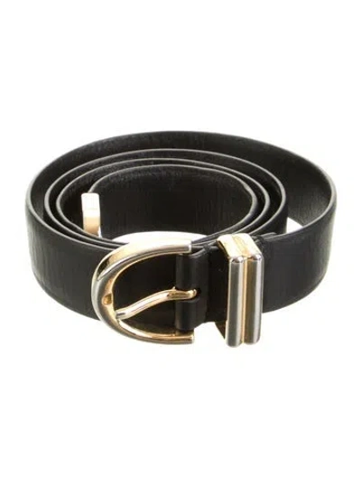 Pre-owned Khaite Skinny Leather Belt In Black