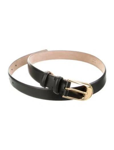 Pre-owned Khaite Skinny Leather Belt In Black