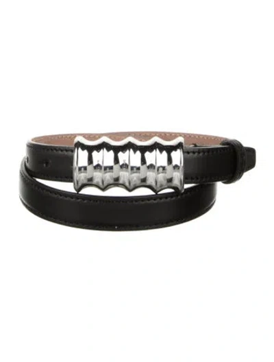 Pre-owned Khaite Skinny Leather Belt In Black