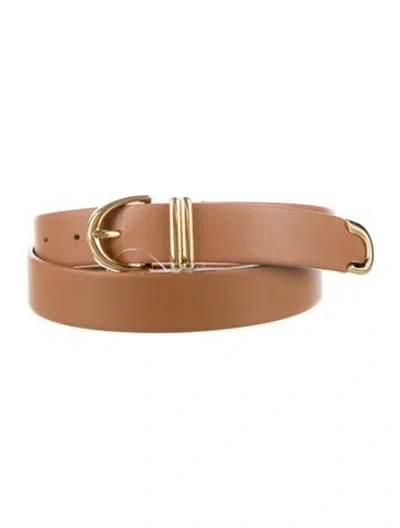 Pre-owned Khaite Skinny Leather Belt In Brown