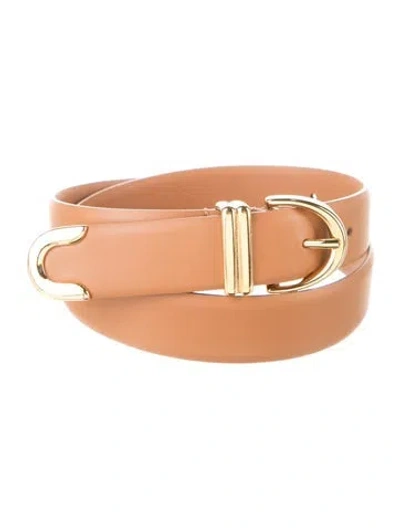 Pre-owned Khaite Skinny Leather Belt In Brown