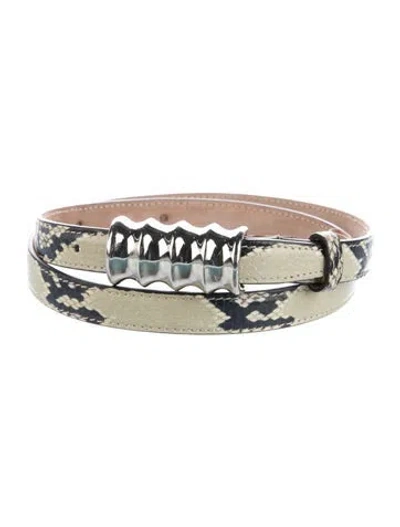 Pre-owned Khaite Skinny Leather Belt In Green
