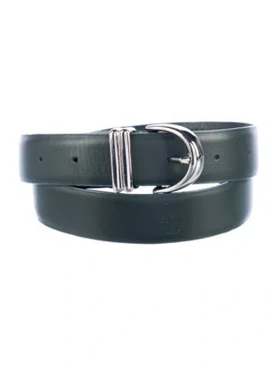 Pre-owned Khaite Skinny Leather Belt In Green