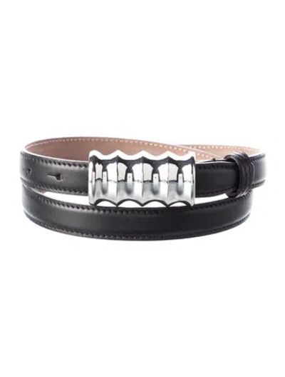 Pre-owned Khaite Skinny Leather Belt Kit In Black