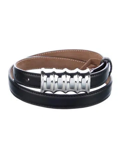 Pre-owned Khaite Skinny Leather Belt Kit In Black