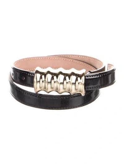 Pre-owned Khaite Skinny Leather Belt Kit In Black