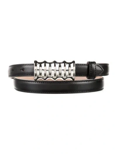 Pre-owned Khaite Skinny Leather Belt Kit In Black