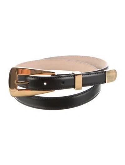 Pre-owned Khaite Skinny Leather Belt Kit In Black