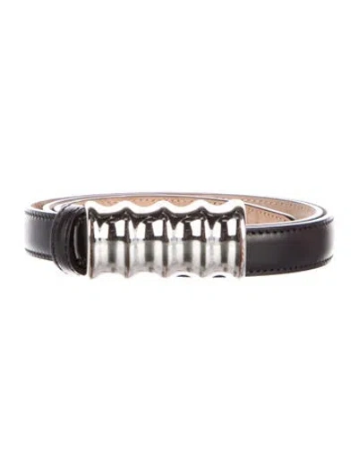 Pre-owned Khaite Skinny Leather Belt Kit In Black