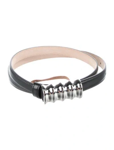 Pre-owned Khaite Skinny Leather Belt Kit In Black
