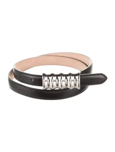 Pre-owned Khaite Skinny Leather Belt Kit In Black