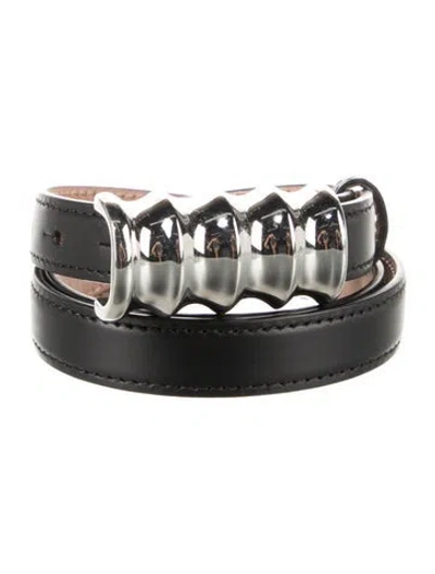 Pre-owned Khaite Skinny Leather Belt Kit In Black