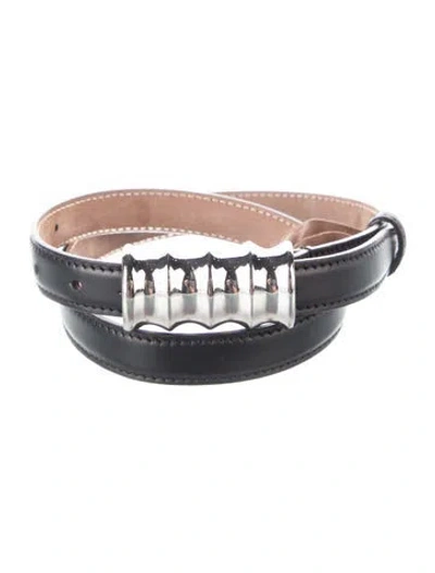 Pre-owned Khaite Skinny Leather Belt Kit In Black