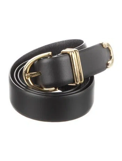 Pre-owned Khaite Skinny Leather Belt Kit In Black