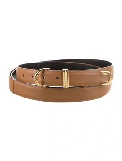 Pre-owned Khaite Skinny Leather Belt Kit In Brown