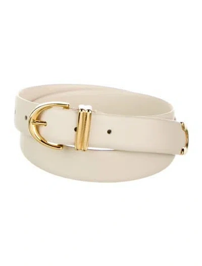 Pre-owned Khaite Skinny Leather Belt In Neutral