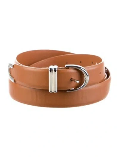 Pre-owned Khaite Skinny Leather Belt In Neutral