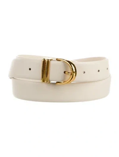 Pre-owned Khaite Skinny Leather Belt In Neutral