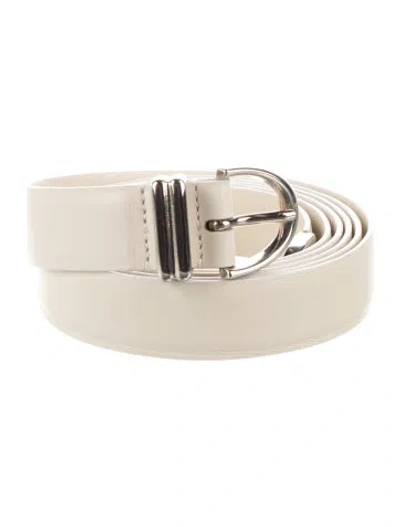 Pre-owned Khaite Skinny Leather Belt In Neutral
