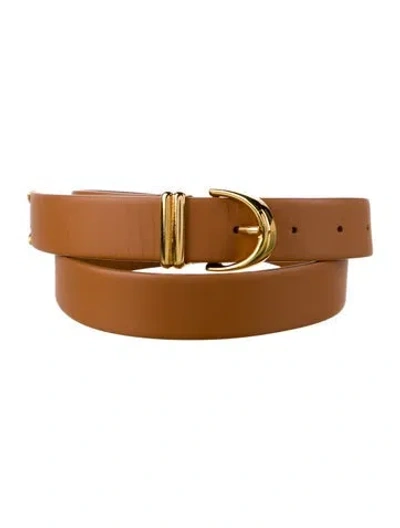 Pre-owned Khaite Skinny Leather Belt In Neutral